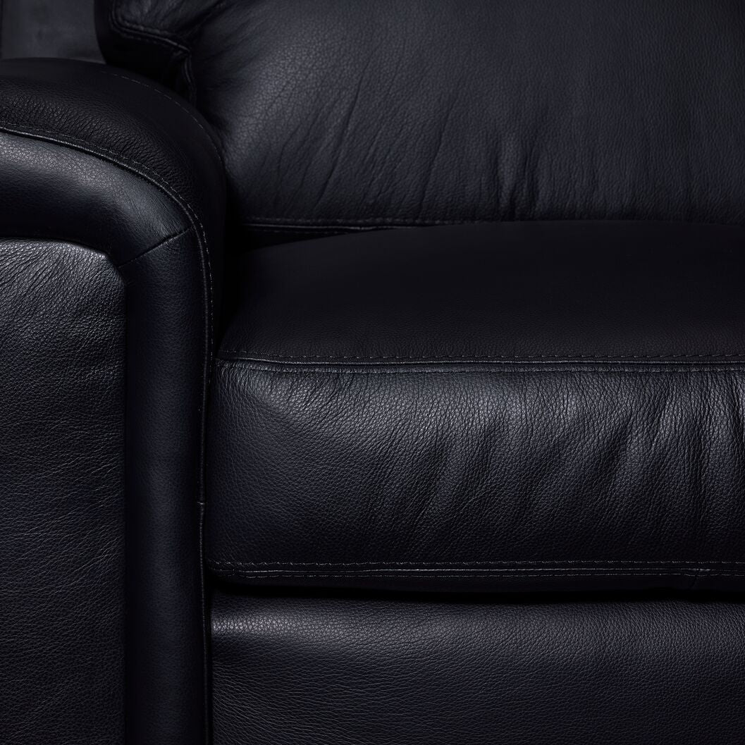 Icon Leather Loveseat - Black