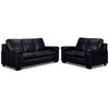 Icon Leather Sofa and Loveseat Set- Black