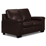 Icon Leather Loveseat - Mocha