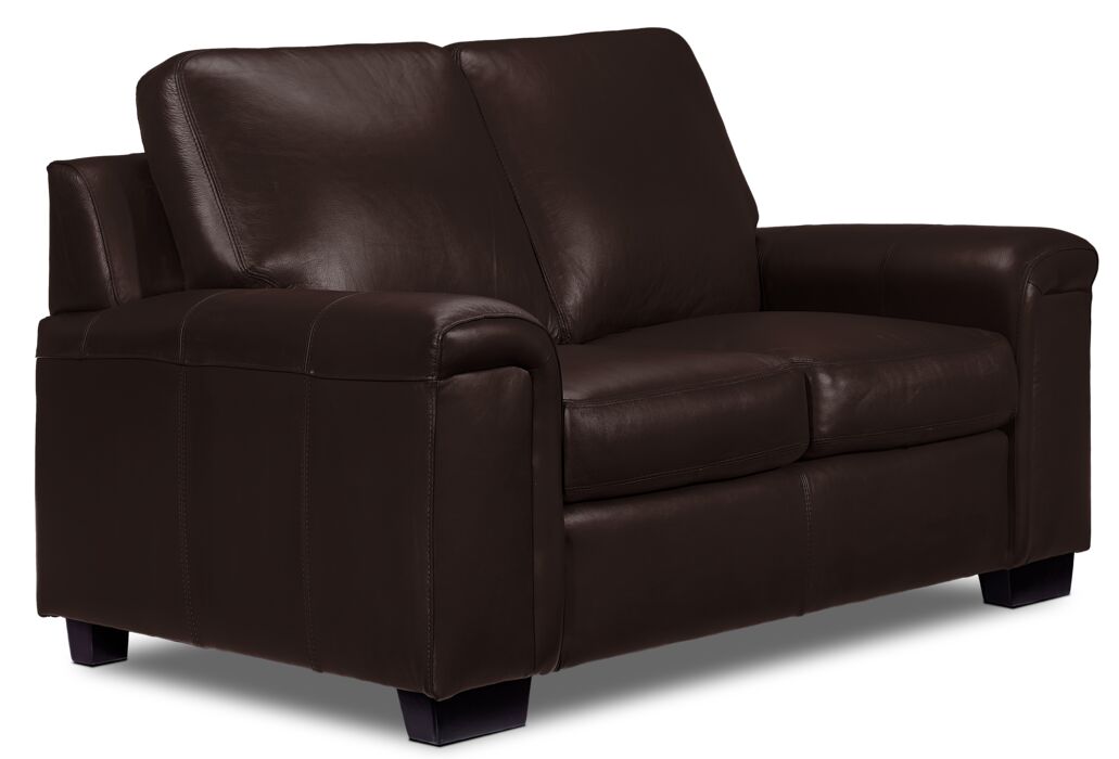 Icon Leather Loveseat - Mocha