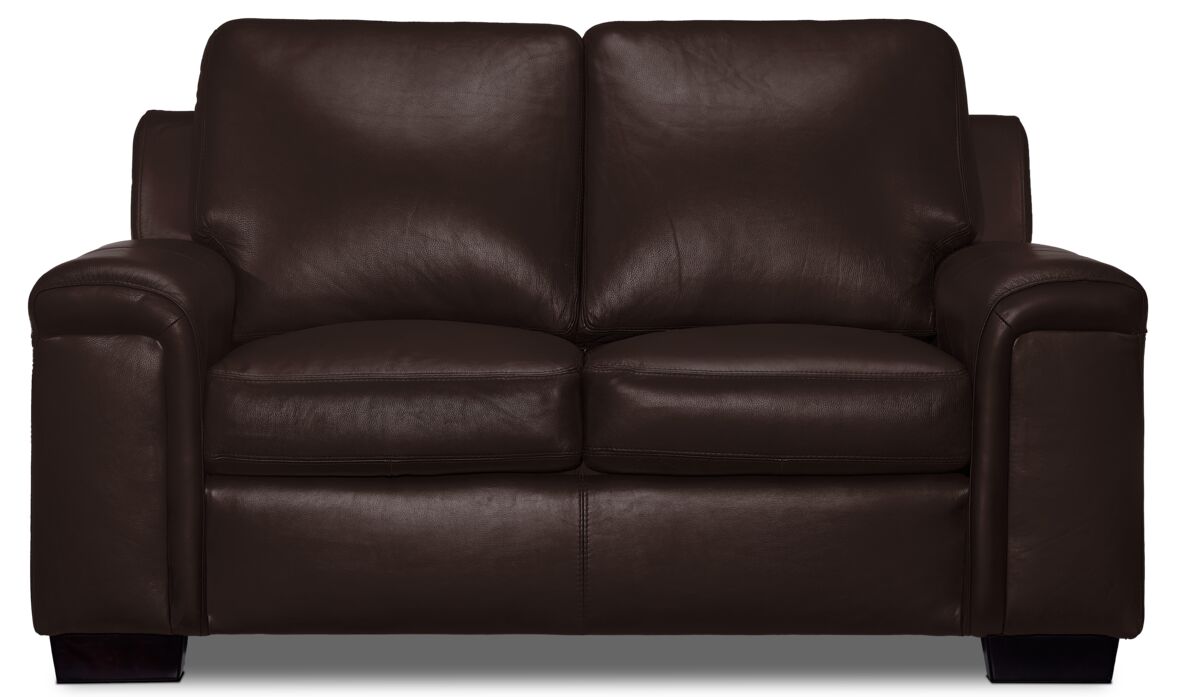 Icon Leather Loveseat - Mocha