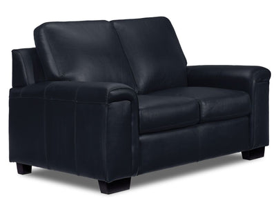 Icon Leather Loveseat - Navy