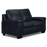 Icon Leather Sofa, Loveseat and Chair Set - Navy