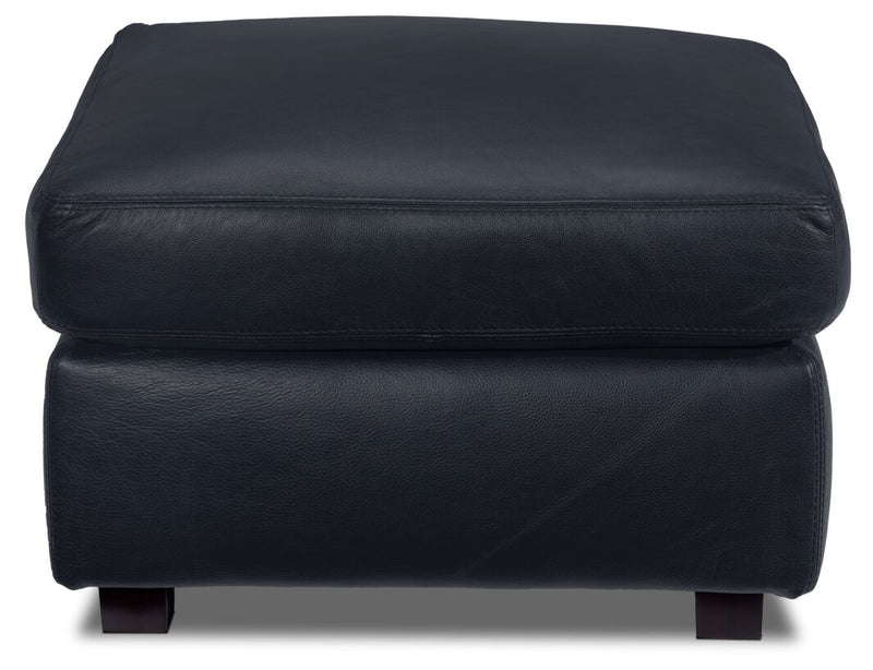 Icon Leather Ottoman Navy Leon's