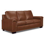 Icon Leather Sofa and Chair Set - Saddle