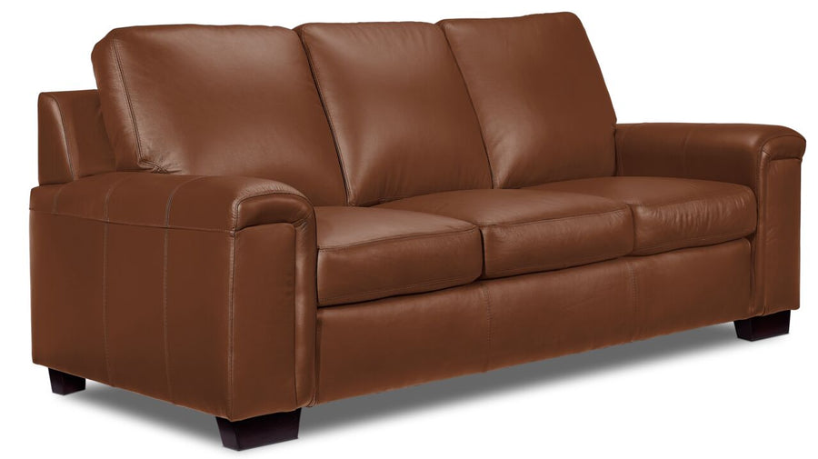 Icon Leather Sofa - Saddle