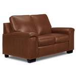 Icon Leather Loveseat - Saddle