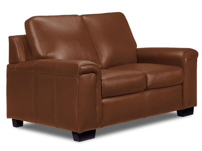 Icon Leather Loveseat - Saddle