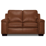 Icon Leather Loveseat - Saddle