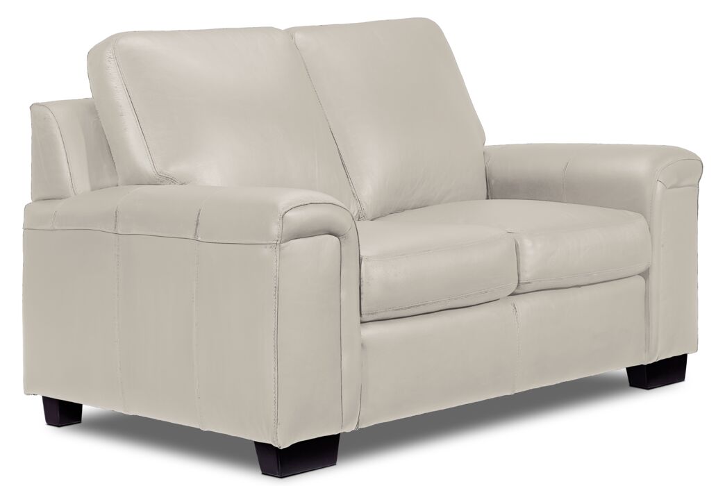 Icon Leather Sofa and Loveseat Set - Cloud Grey