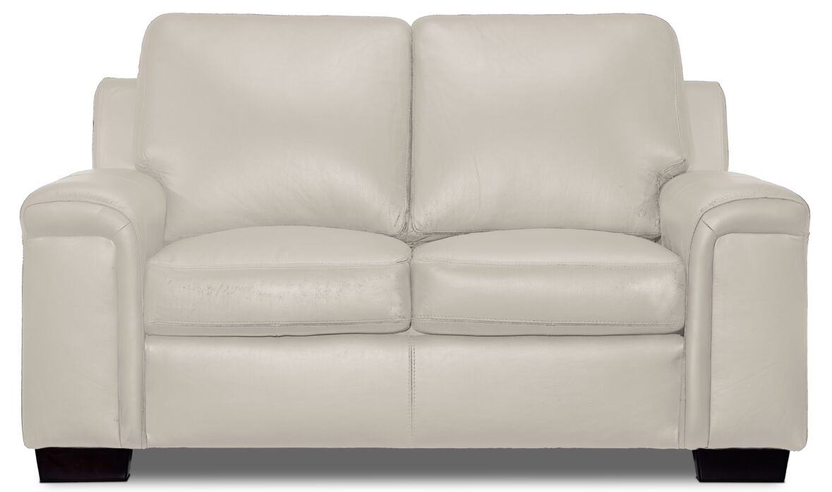 Icon Leather Loveseat - Silver Grey