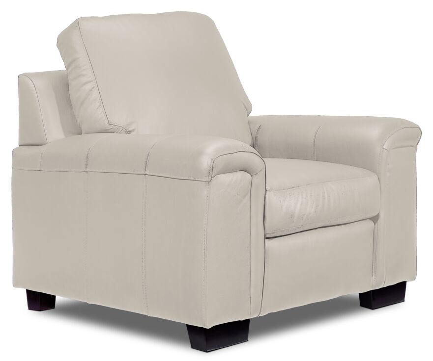 Icon Leather Sofa, Loveseat and Chair Set - Silver Grey