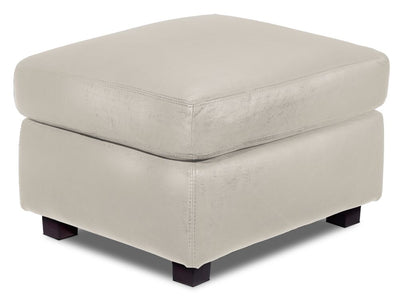 Icon Leather Ottoman - Silver Grey