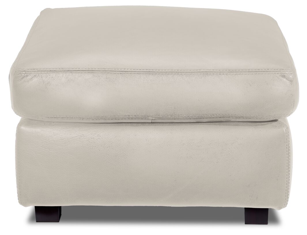 Icon Leather Ottoman - Cloud Grey