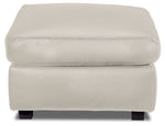Icon Leather Ottoman - Silver Grey