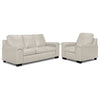 Icon Leather Sofa and Chair Set - Cloud Grey