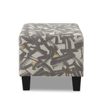 Iris Ottoman - Grey and Yellow