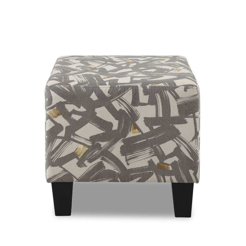 Iris Ottoman - Grey and Yellow