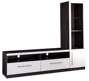 Joshua 2-Piece Entertainment Wall Unit - White and Dark Grey