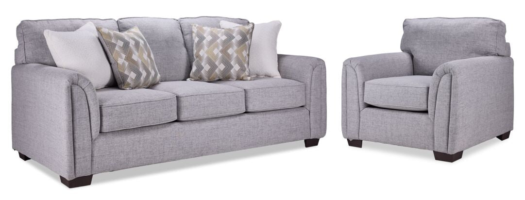 Julie Sofa and Chair Set - Grey