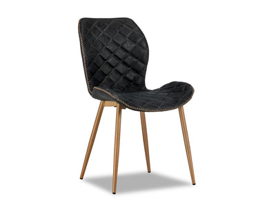 June Side Chair - Champagne Gold, Antique Black