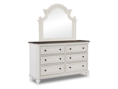 Kamari 6 Drawer Dresser - Antique White, Brown