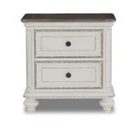 Kamari Night Table - Antique White, Brown