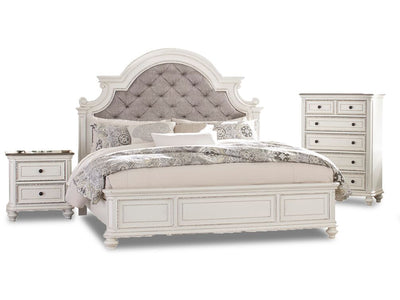 Kamari 5-Piece Queen Bedroom Package - Antique White, Brown