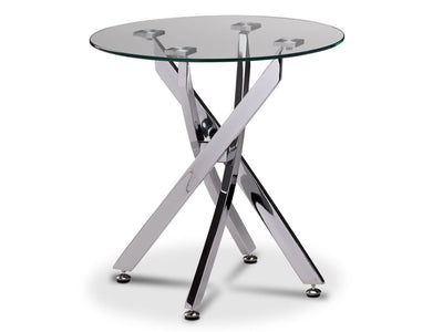 Kate End Table - Glass and Chrome