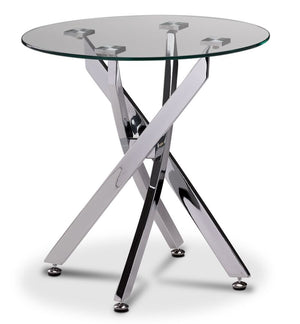 Kate End Table - Glass and Chrome