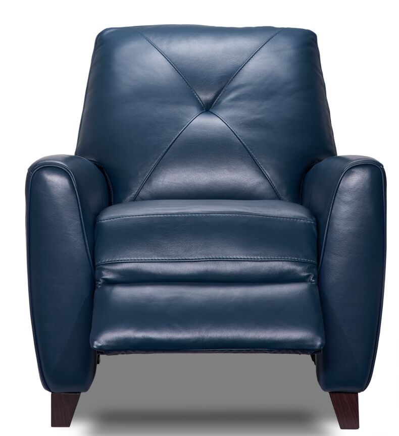 Kendra Leather Recliner - Royal Blue