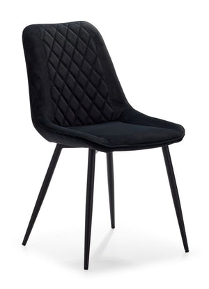 Kinsley Velvet Side Chair - Black