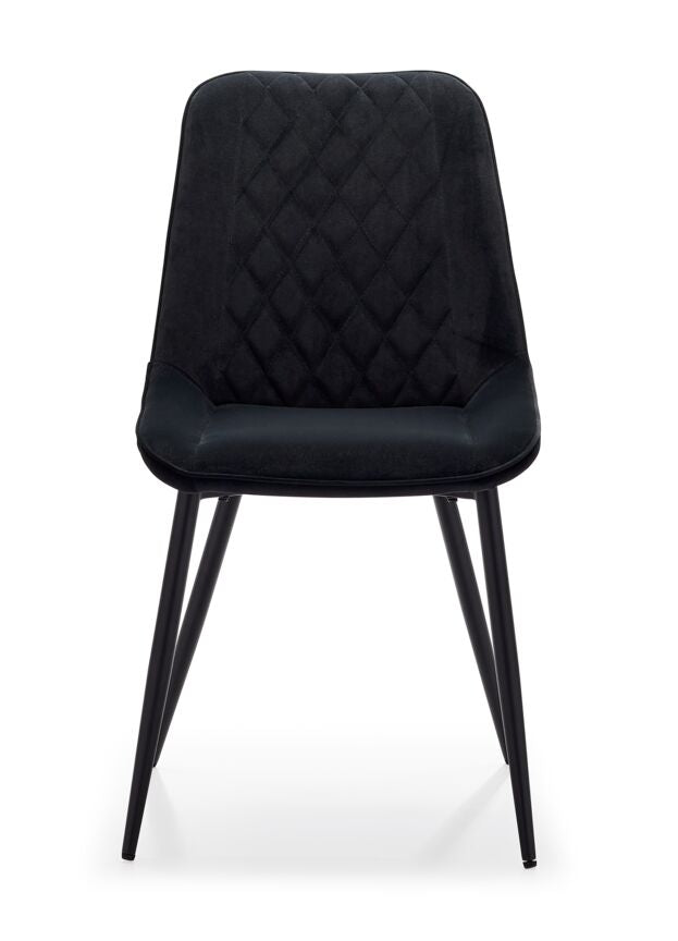 Kinsley Velvet Side Chair - Black