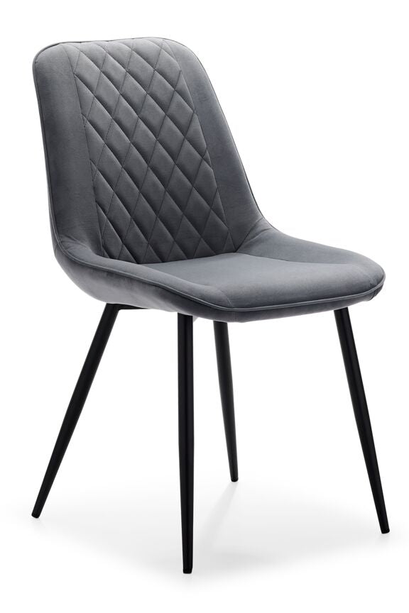 Kinsley Velvet Side Chair - Grey
