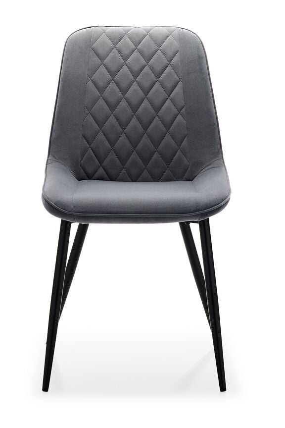 Kinsley Velvet Side Chair - Grey