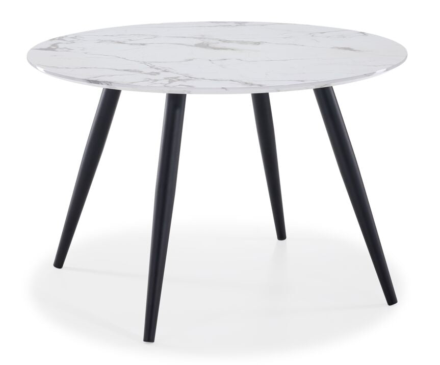 Kinsley 5-Piece Faux Marble Dining Table - White, Black