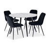 Kinsley 5-Piece Faux Marble Dining Table - White, Black