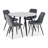 Kinsley 5-Piece Faux Marble Dining Table - White, Grey