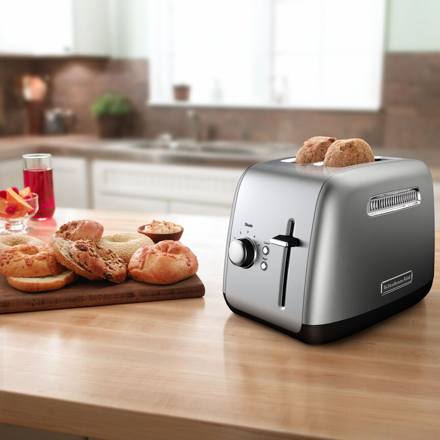 KitchenAid® Brushed Stainless Steel 2-Slice Toaster with Manual Lift Lever - KMT2115SX