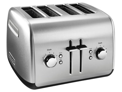 KitchenAid® Brushed Stainless Steel 4-Slice Toaster with Manual High-Lift Lever - KMT4115SX