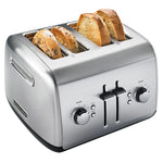 KitchenAid® Brushed Stainless Steel 4-Slice Toaster with Manual High-Lift Lever - KMT4115SX