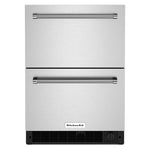 KitchenAid Stainless Steel 24" Undercounter Double-Drawer Refrigerator/Freezer (4.29 Cu Ft) - KUDF204KSB
