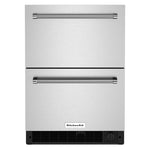 KitchenAid Stainless Steel 24" Undercounter Double-Drawer Refrigerator/Freezer (4.29 Cu Ft) - KUDF204KSB