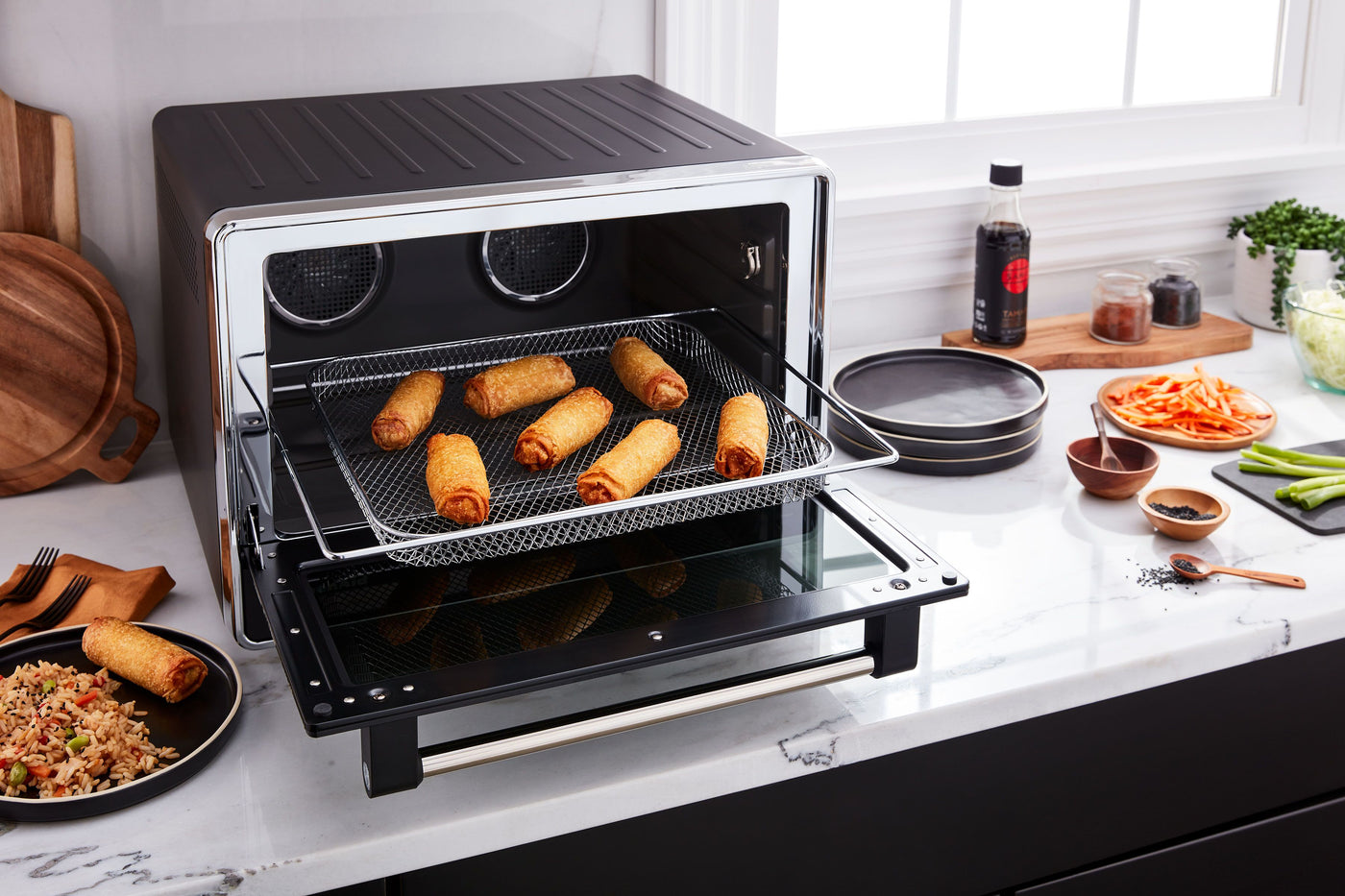 KitchenAid® Black Matte Dual Convection Countertop Oven with Air Fry and Temperature Probe - KCO224BM