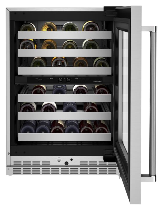 KitchenAid Stainless Steel Under-Counter 46-Bottle Wine Cellar (5.0 cu. ft.) - KUWR314KSS
