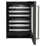 KitchenAid Black Stainless Under-Counter 46-Bottle Wine Cellar (5.0 cu. ft.) - KUWR314KBS