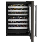 KitchenAid Black Stainless Under-Counter 46-Bottle Wine Cellar (5.0 cu. ft.) - KUWR314KBS