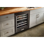 KitchenAid Black Stainless Under-Counter 46-Bottle Wine Cellar (5.0 cu. ft.) - KUWR314KBS
