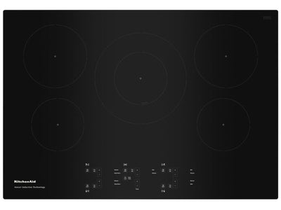 KitchenAid Black 30" 5-Element Electric Sensor Induction Cooktop - KCIG550JBL