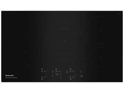 KitchenAid Black 36" 5-Element Electric Sensor Induction Cooktop - KCIG556JBL